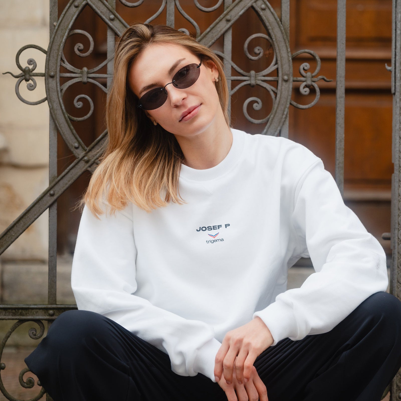 JOSEF P x Trigema Sweatshirt – White