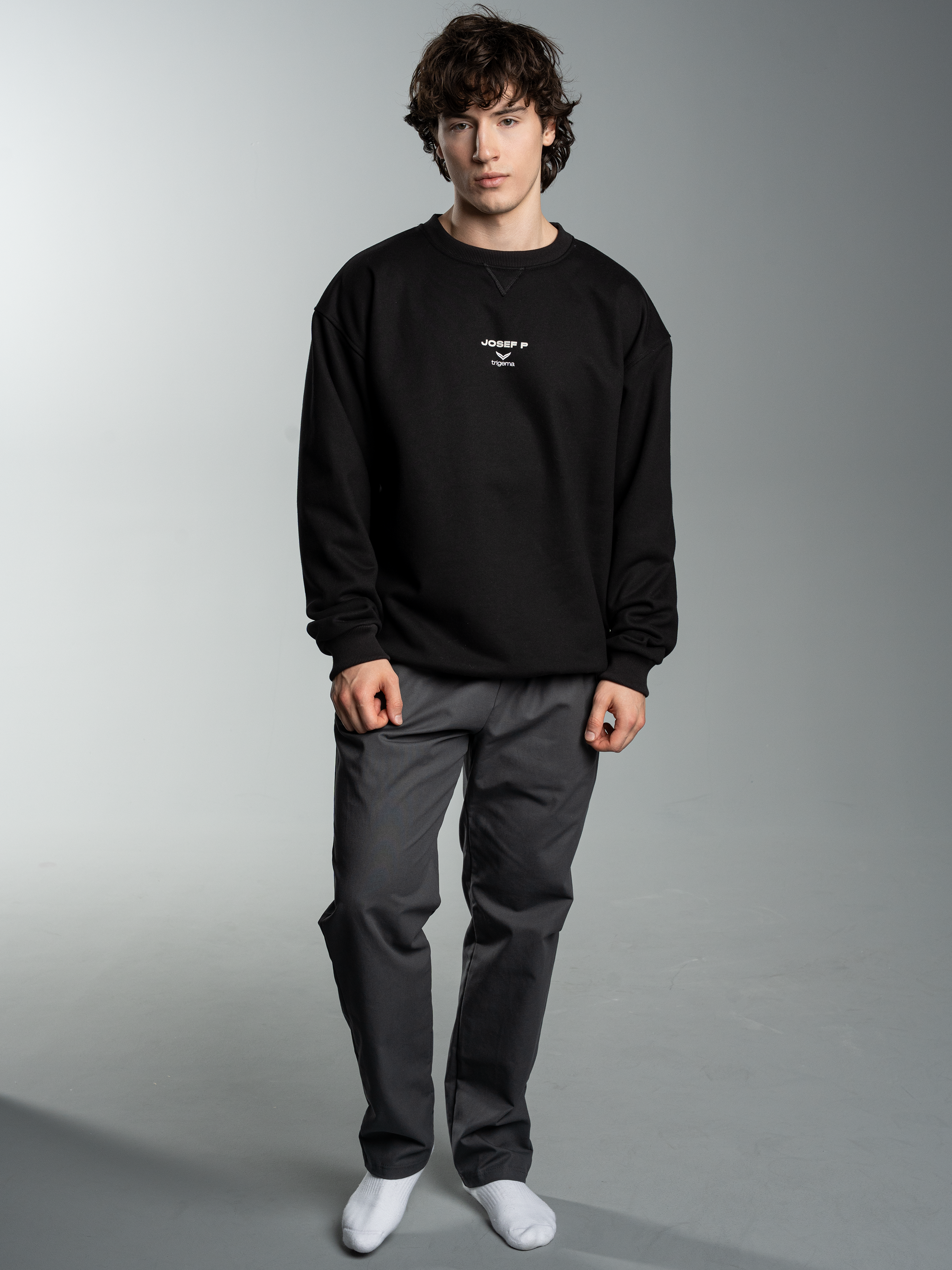 JOSEF P x Trigema Sweatshirt – Schwarz